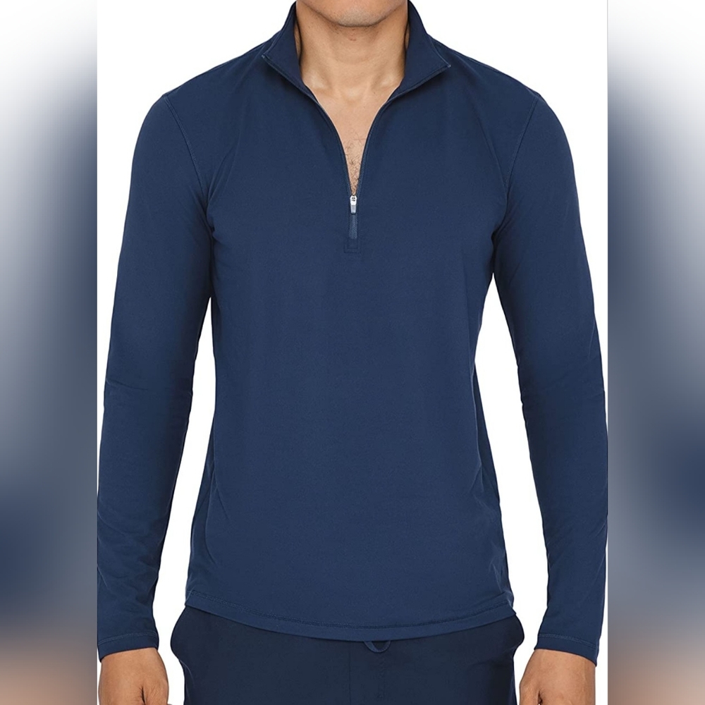 🌿 5/$25. NWT Ultra Soft Half Zip Long Sleeve for Men by Peak Velocity (C1)